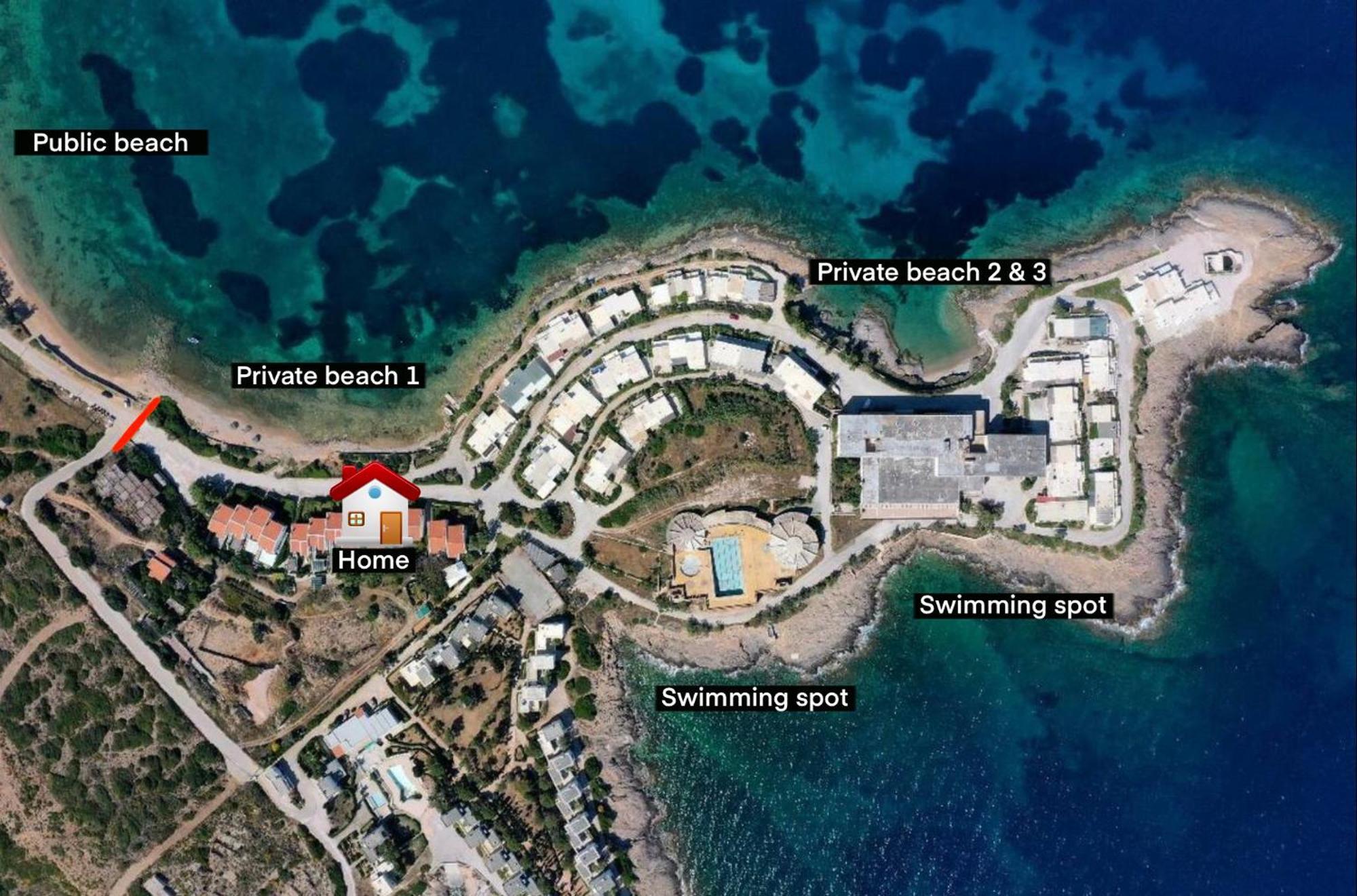 Sounio - Waterfront Luxury Spa Villa Pounta Zeza 170 Sqm On Private Beach スーニオ エクステリア 写真